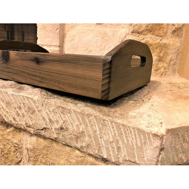 Handmade Rustic Wood Serving Tray with Handles