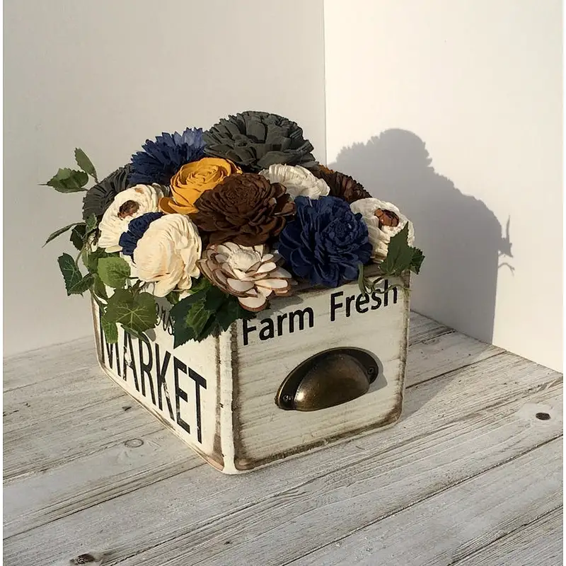 Farmhouse Wooden Sola Wood Box Storage  Vintage Herb Boxes For Home Decor Wooden Craft Boxes Crate Boxes Wooden Handmade
