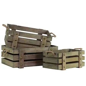 Elemantries Keeper & Mover | Fruits & Vegetables-Wood Box Natural Brown
