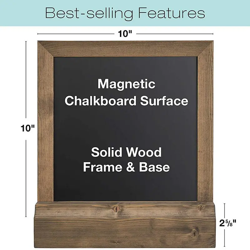 Vintage Rustic Wood Tabletop Chalkboard Includes 4 Liquid Chalk Markers Wedding Table Sign Kitchen