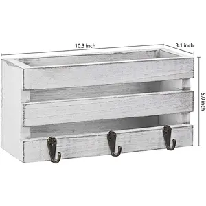 Rustic wood floating wall shelves wall mounted storage shelf key shelf wall