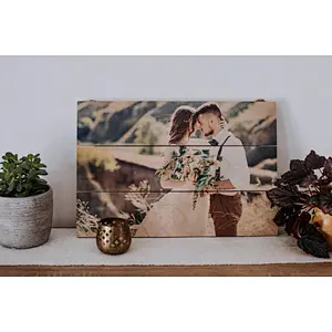 Wood Home Decor Anniversary Gift Custom Photo Pallet  Wall Art