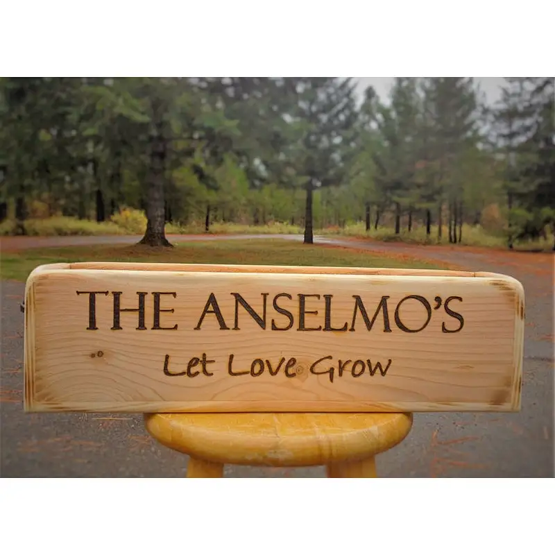 Personalized Cedar Herb Planter Box Flower Wood Box wood Planter Box