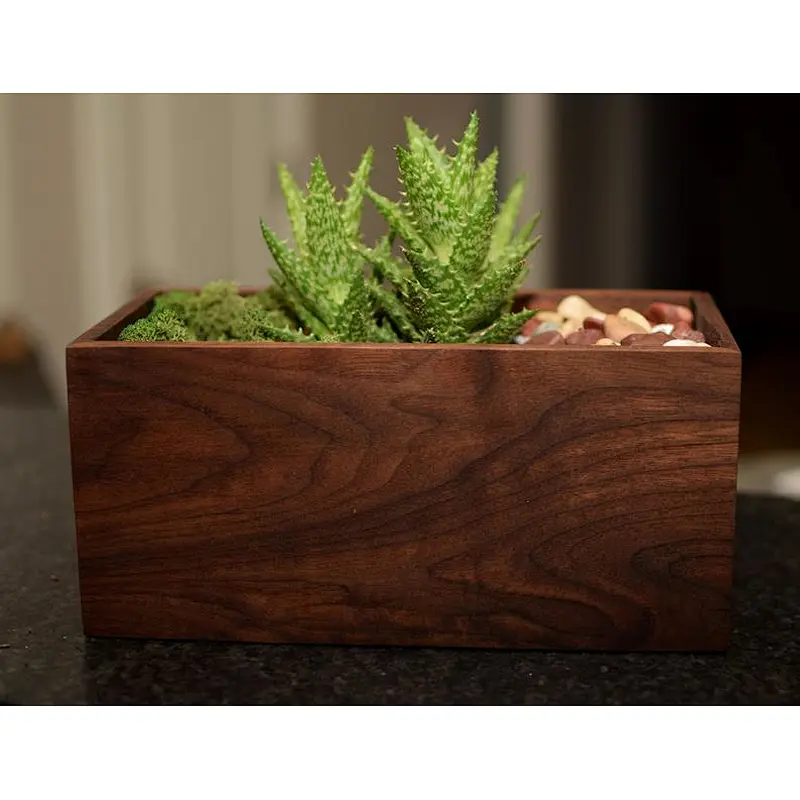 Wood Planter Box for Succulents - Handmade Natural Wood Box - Housewarming Gift - Wedding Gift - Mason Jar Holder - Centerpiece