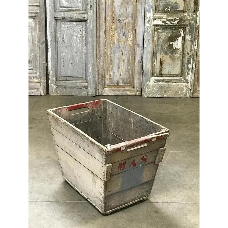 Wood Box Natural Brown-Vintage FRENCH CHAMPAGNE Crates imported from France