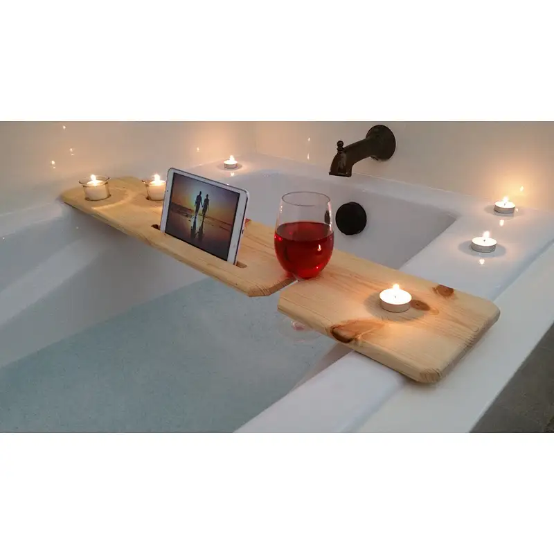 Bathtub tray wooden holder Ipad and phone holder in bath time