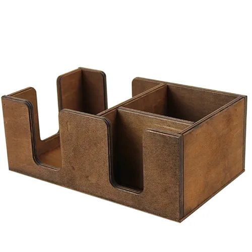 Wooden Bar Caddy Wood Holder Storage Box