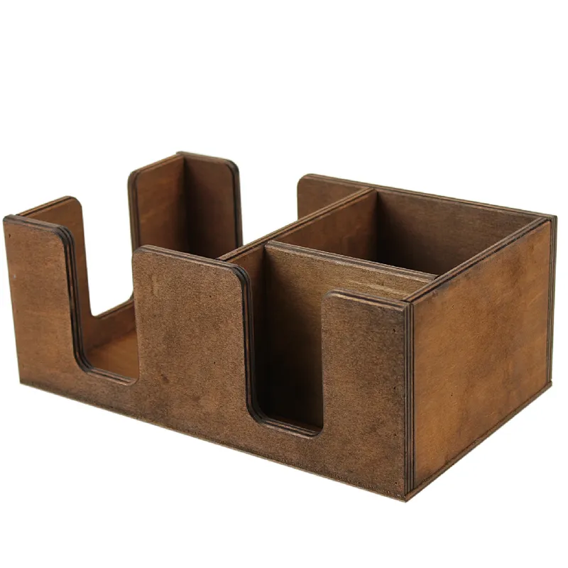 Wooden Bar Caddy Wood Holder Storage Box