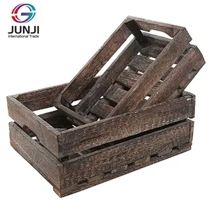 Rustic wooden storage crates wooden crates for fruits and vegetables cheap wooden wine crates customized
