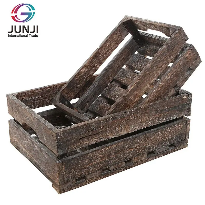 Rustic wooden storage crates wooden crates for fruits and vegetables cheap wooden wine crates customized
