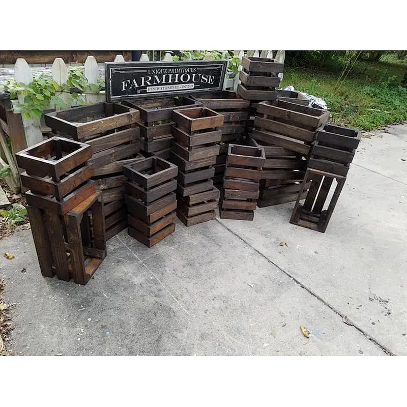 Rustic wholesale  delicate practical unfinished handiwork  home decoration cheaper wooden storage apple Crate country cottage