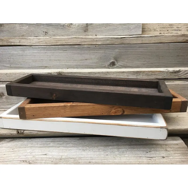 Rustic Wood Tray Wooden Decorative Coffee Table Bathroom Tray