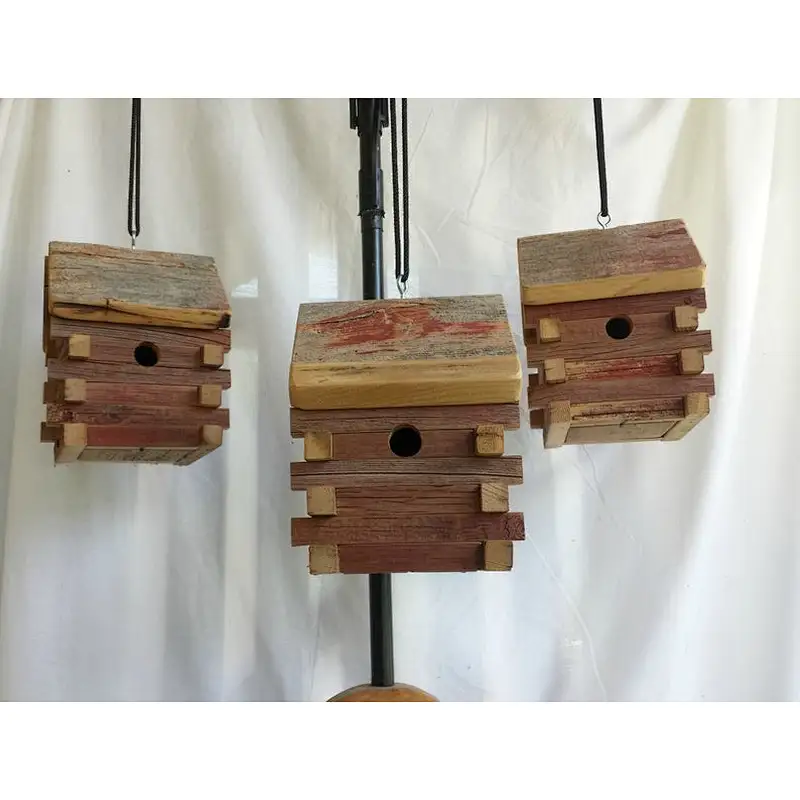 Birdhouses Hanging Americana, Outdoor Wooden Nest Boxes,Easy clean out