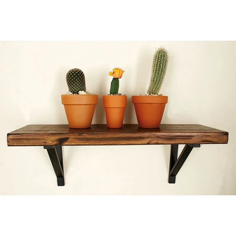Floating Shelves Wooden Wall -Mounted Set of 3 Rustic Hanging Floating Shelf Wooden wall shelves to table wall book shelf