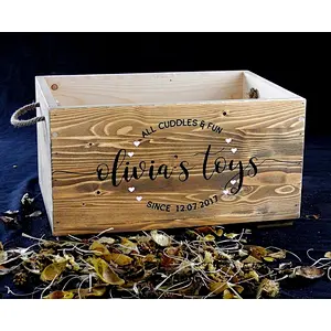 Personalised Garden Tools Wooden Storage Crate  wood boxes fruit crate wood  wooden crate box cheap wooden fruit crates for sale