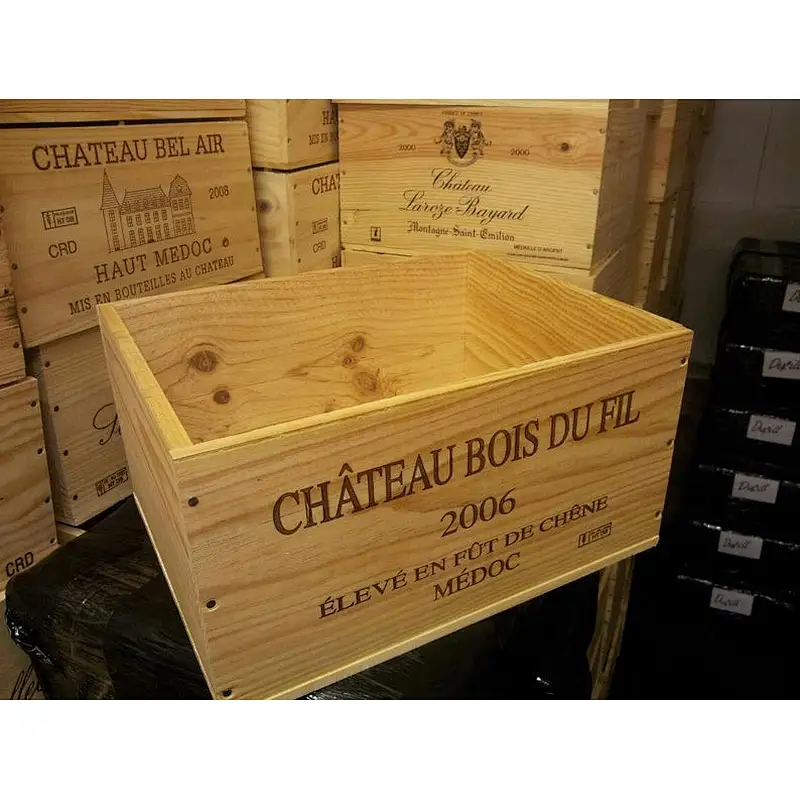 Graded France Wine Wooden Crates , Storage Solutions Hampers