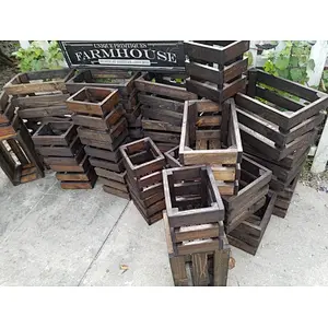 Rustic wholesale  delicate practical unfinished handiwork  home decoration cheaper wooden storage apple Crate country cottage