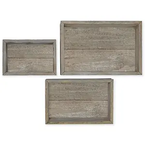 Wood Organizer Trays-The Gray Barn  Rectangle Vintage Farmhouse Shadow Box Shabby Chic Wood Serving Tray