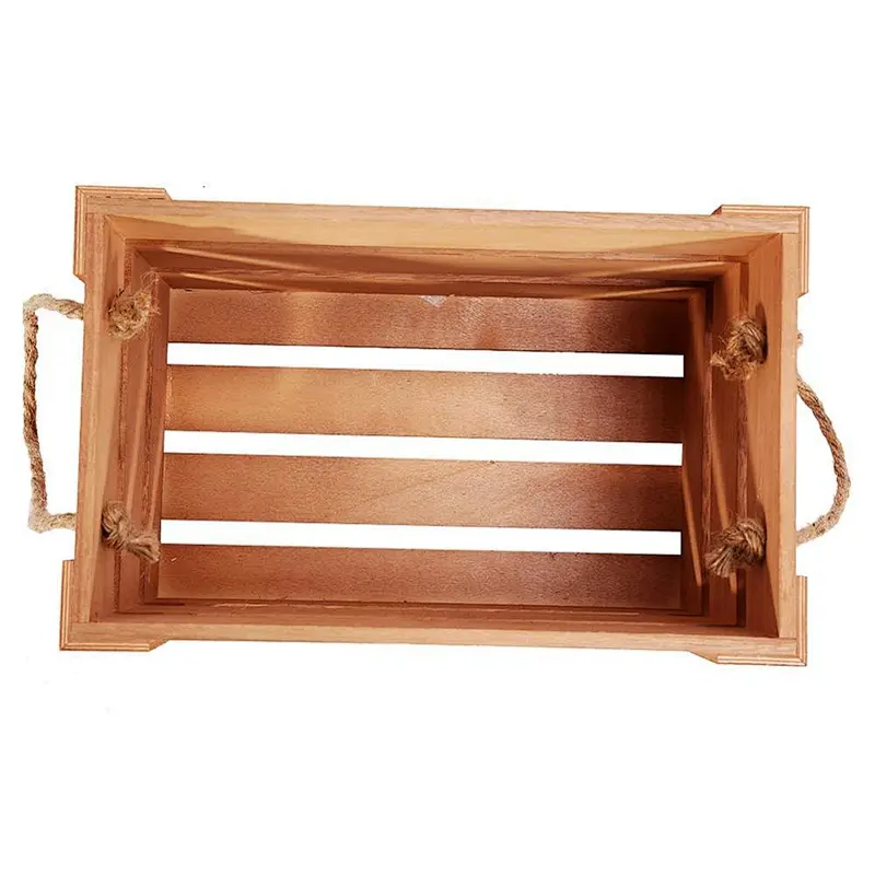 Wood Storage Crate Display Box 3pcs