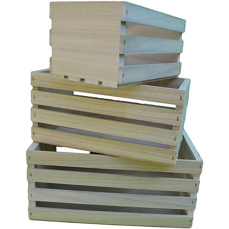 Rustic Small Miniature Sized fir wood Crates Handmade Set of 3 stackable wood crates Customized