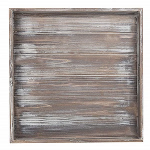 Unfinished Wood TraysWood Serving TraylWoodenOttoman TrayWood Dinner Plate TrayBreadWooden Tray With Metal Handle For Decoration