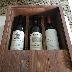 Personalized wine box 3 bottle whiskey wooden box wedding gift box