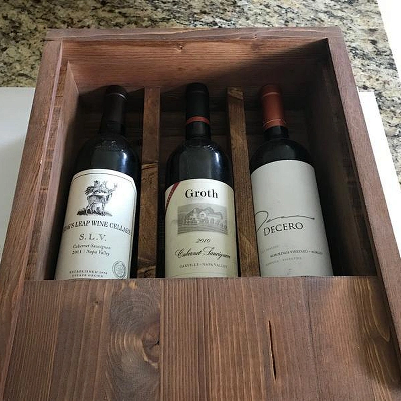 Personalized wine box 3 bottle whiskey wooden box wedding gift box
