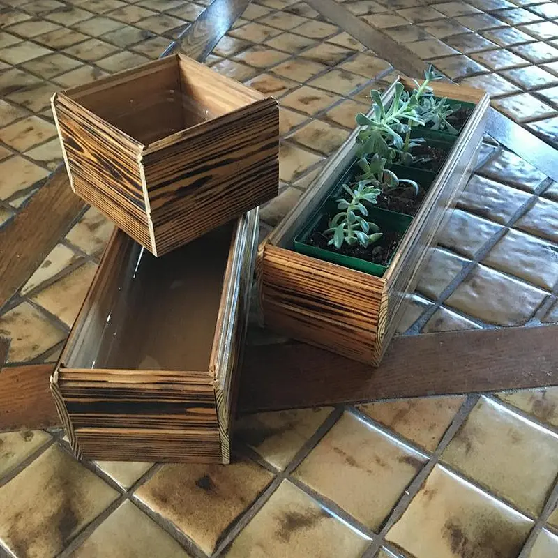 Wood Planter, Decorative Box,  Houseplant Box