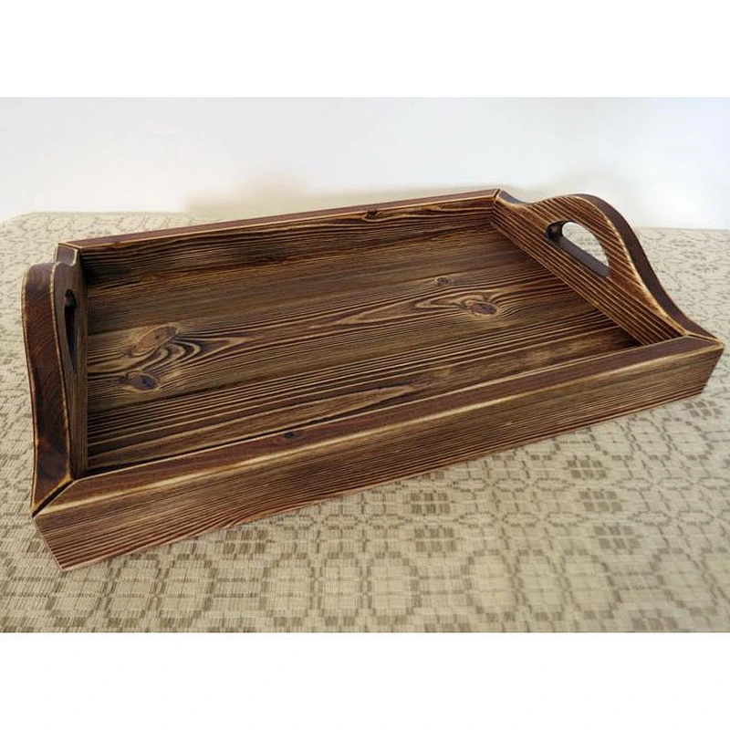 Nordic rustic handmade wooden ceremonial tray