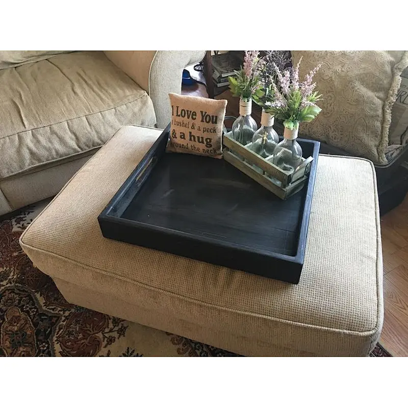 Black Wood Tray, Ottoman Wooden Tray, 2020