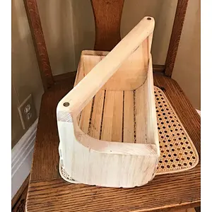 Gardener Gift, Beverage Tote, Gardening Tool, Kitchen Utensil Storage-Hardwood Basket with Diagonal Handle