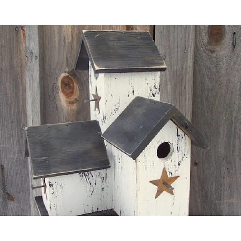 Primitive Country Condo Birdhouse, Handmade Birdhouse Rustic Birdhouse Garden Decore Bird House.