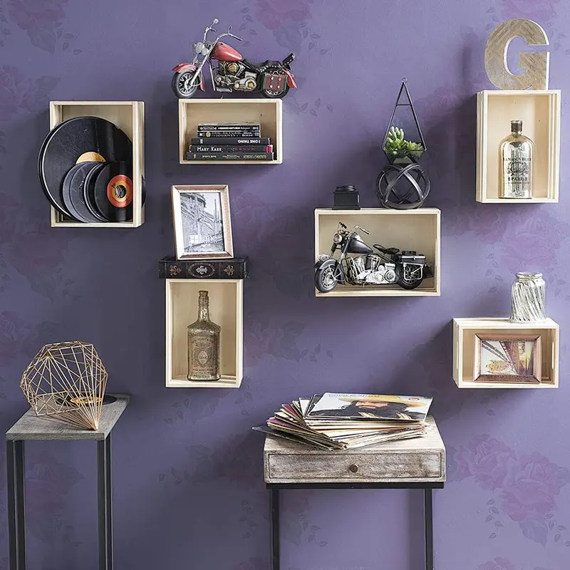 Wallniture Rustic Storage Bin Crates cheap wooden fruit crates for salewood crates unfinishedrustic wood floating wall shelves