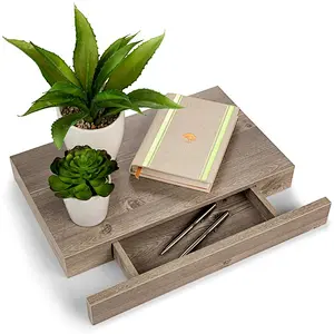 Floating Shelves with Drawer and Mount, Wood Finish Shelf for Bedroom, Bathroom, Kitchen. for Storage and Display