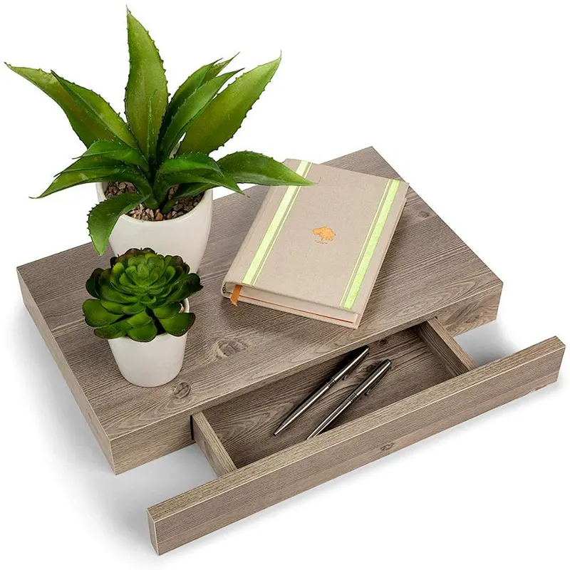 Floating Shelves with Drawer and Mount, Wood Finish Shelf for Bedroom, Bathroom, Kitchen. for Storage and Display