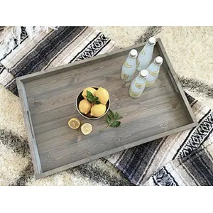 Rustic Wooden Ottoman Tray,  Rustic farmhouse home Decor, Serving , Coffee Table