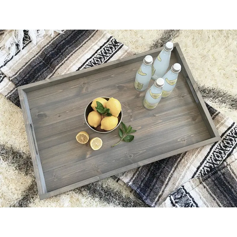 Rustic Wooden Ottoman Tray,  Rustic farmhouse home Decor, Serving , Coffee Table