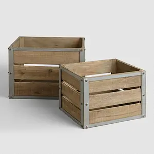 Antique Wooden Crate Storage Box Sebastian Crates Gift Box