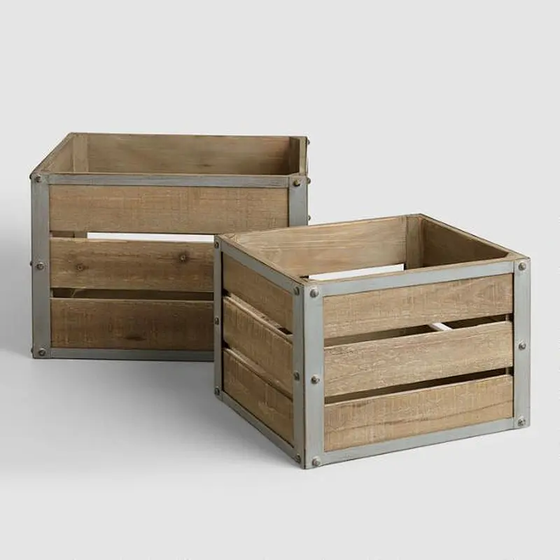 Antique Wooden Crate Storage Box Sebastian Crates Gift Box