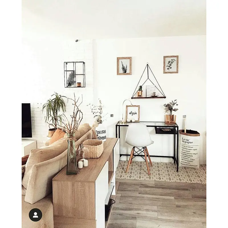 LargeWall-mounted Rack Large Shelf Black Cord Wall-mounted Rack Wooden Planter Geometric Shelves Hanging