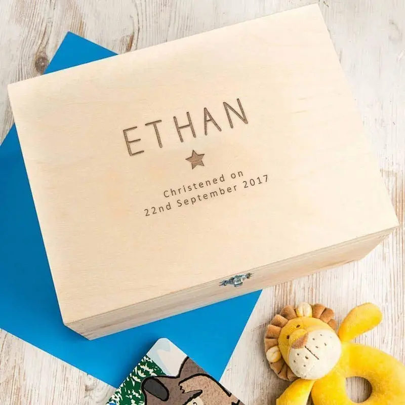 Personalised Baby Gift Wooden Keepsake Box/Memory Box - Girls and Boys Designs Available - Unique Gift for New Parents