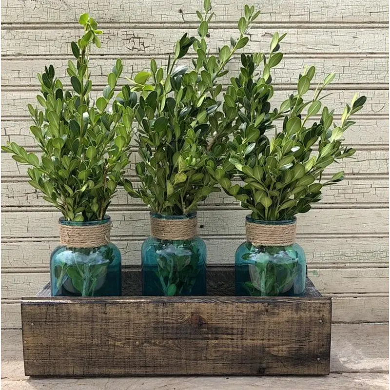 A crate planter in the style of a country farmhouse   wood box