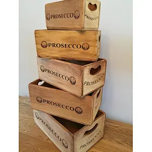 Solid wooden storage boxes  with handles  set of 5