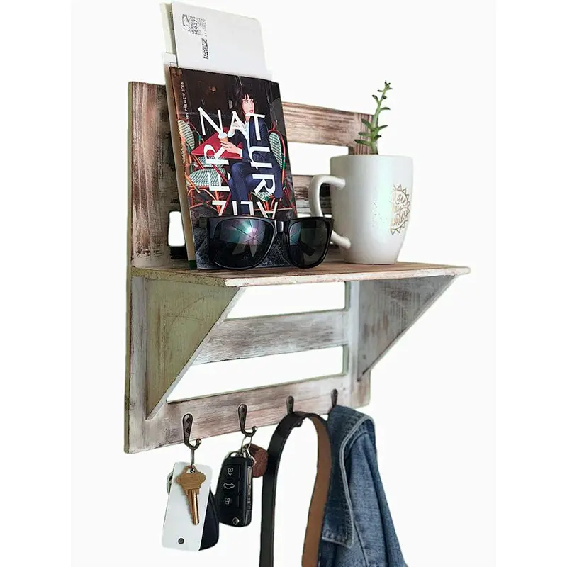 Rusticpersonalized customize   unfinished  home decorationwholesale cheaper big wall mounted bracket,organizer,fir wood