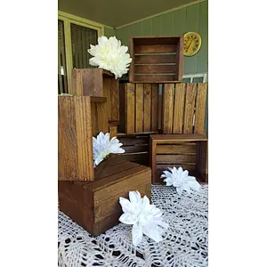 rustic flower box centerpiece  Wooden Crates  Rustic wedding wedding reception table Wooden Crates
