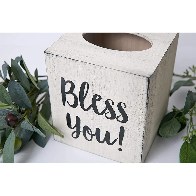 ountreeC Rustic Tissue Box Cover - Farmhouse Tissue Box Holder  with 