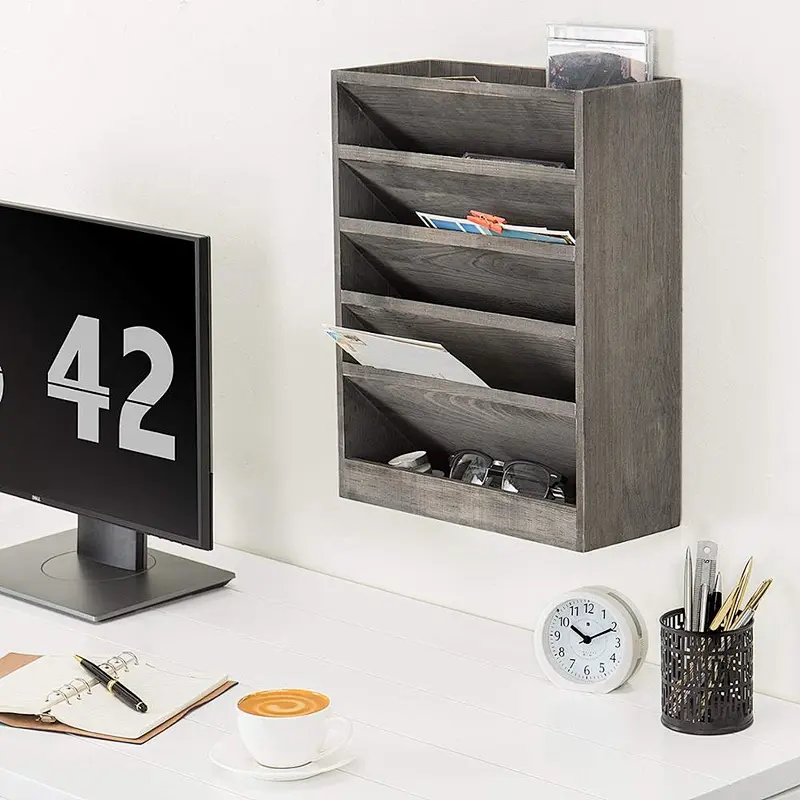 Mail holder and coat key rack wall shelf book shelf wooden wall mounted home decor wall shelf