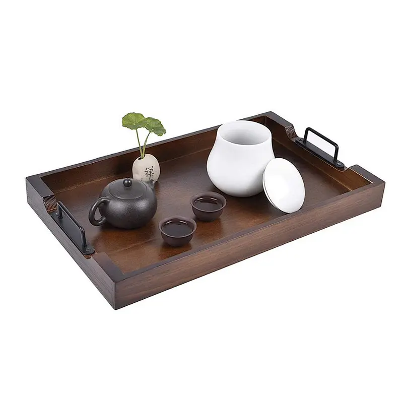 Wooden tray rustic tray Wooden Serving Trays Wooden Trays For Decoration Wood Dinner Plate Tray Bread
