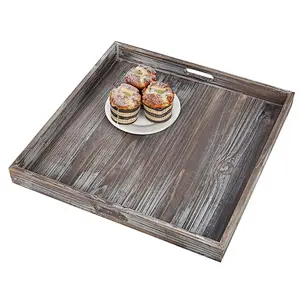 Serving wooden tray  wooden ottoman tray