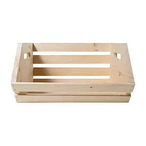 Fruit Vegetable Wood Storage Wood Crate (2-Pack) For Sale